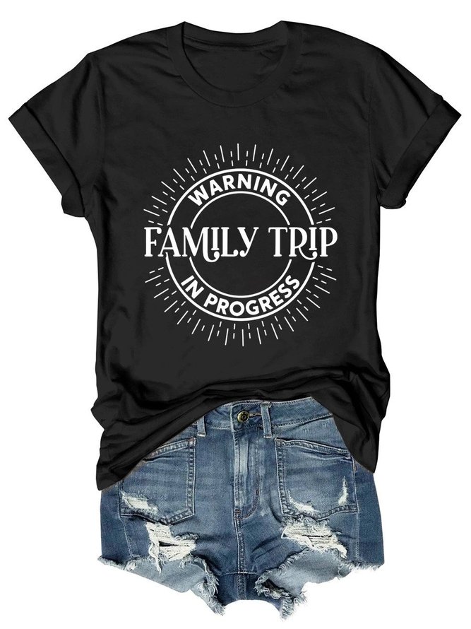 Warning Family Trip In Progress Short Sleeve T-shirt