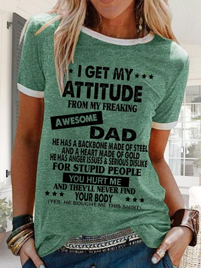 I Get An Awesome Dad Crew Neck Ringer Tee