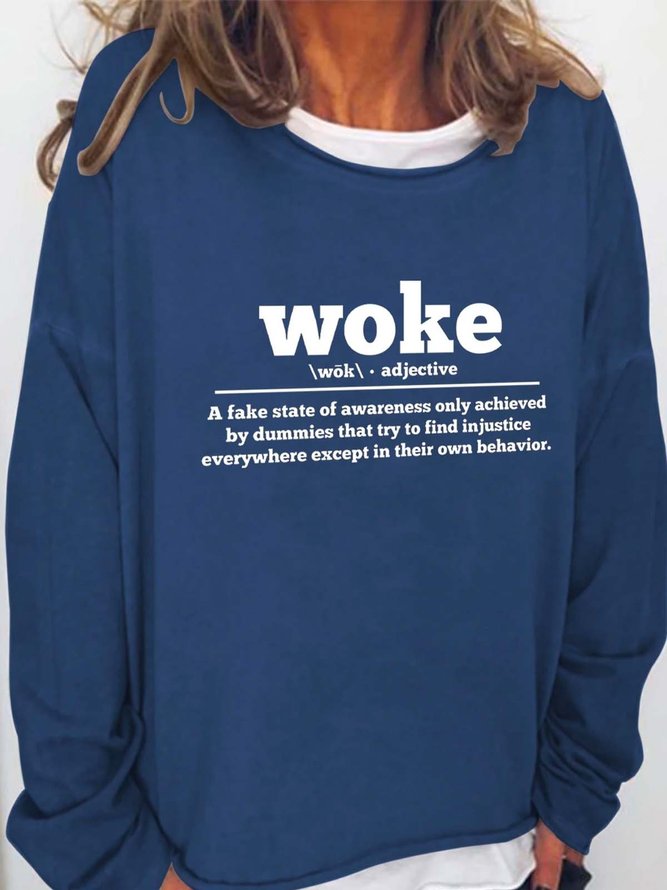 Woke Definition Crew Neck Sweatshirts | lilicloth