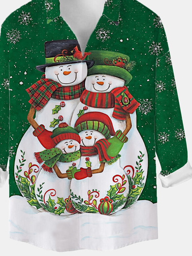 Christmas Snowman Family printed Shirts & Tops