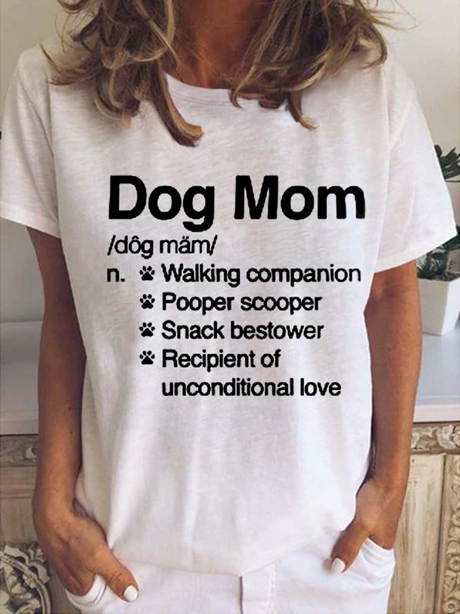 Funny Dog Mom Casual Crew Neck Top