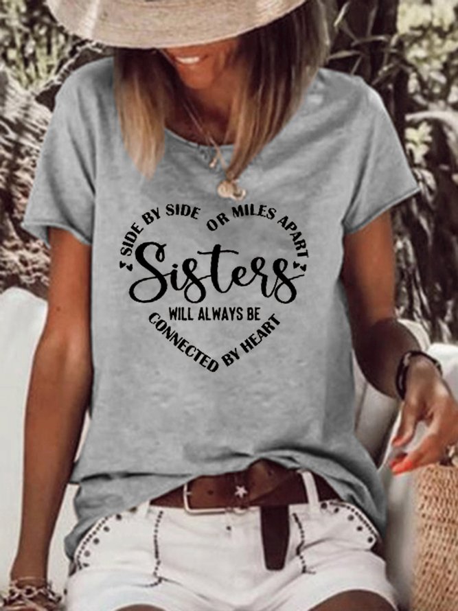 Sisters Will Always Be Connected By Heart Women's Short sleeve tops