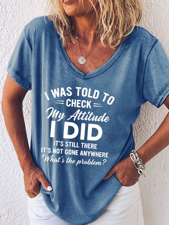 I Was Told To Check My Attitude Funny Sarcastic Shirts & Tops