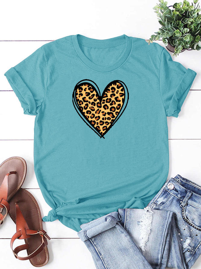 Leopard Heart Valentine Shirts&Tops