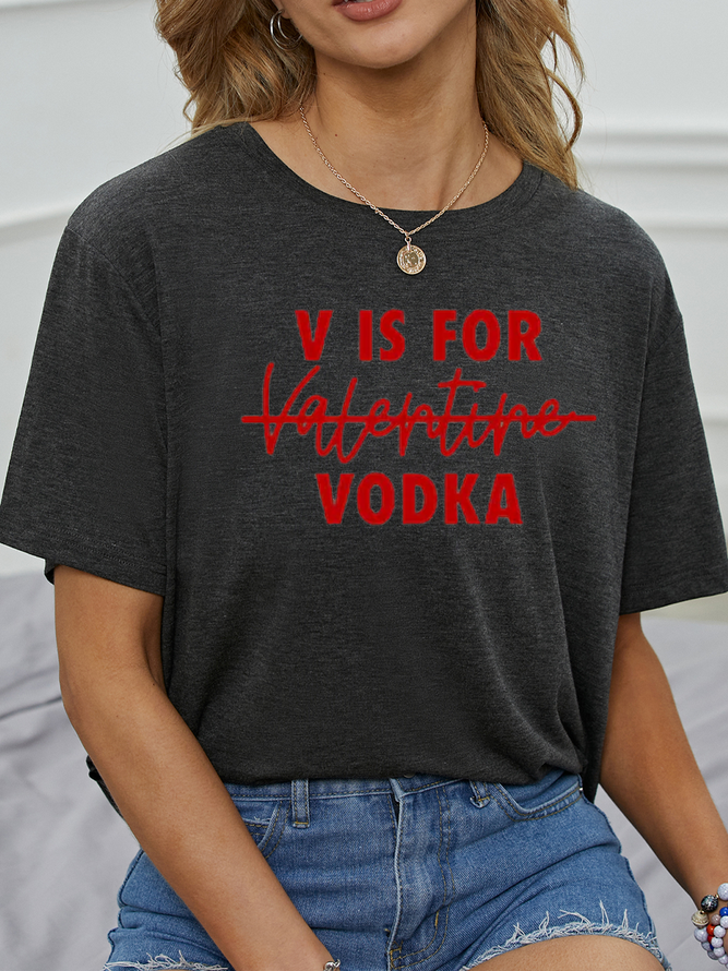 V Is For Vodka Not Valentine Funny Shirts & Tops