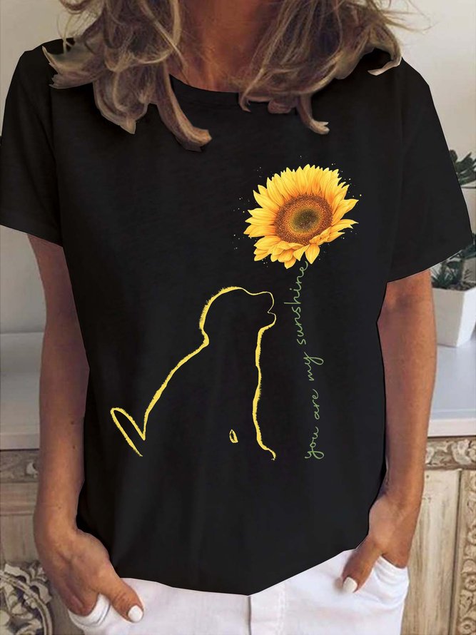 Sunflower Dog Paw Women's Short sleeve tops