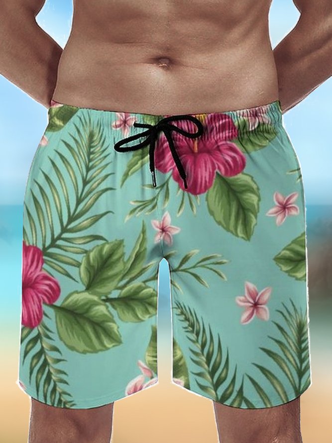Men's Beach Tropical Flowers Casual Pants | lilicloth
