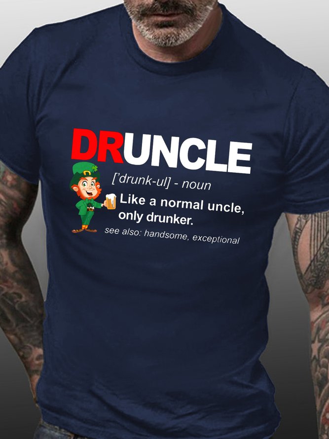 St. Patrick's Day Funny Print Crew Neck Short Sleeve T-Shirt