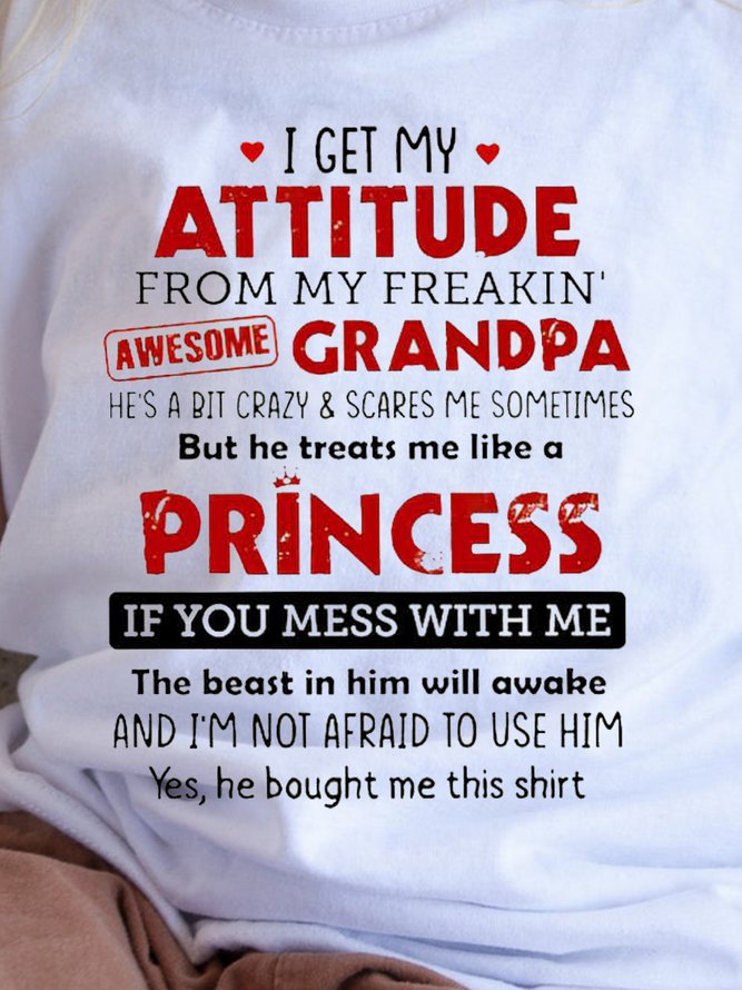 I Get My Attitude From My Freakin’ Awesome Grandpa Children’s T-Shirt