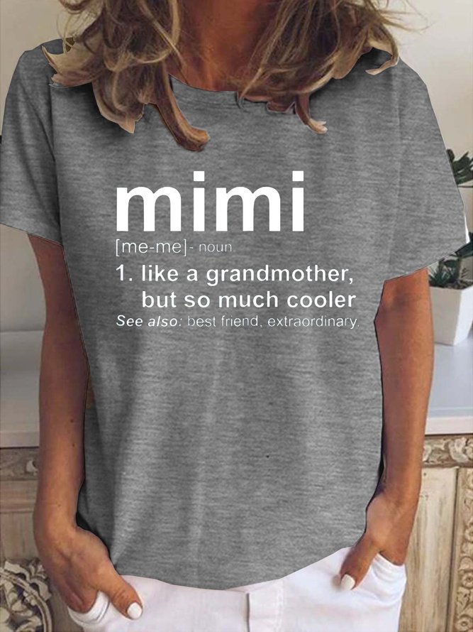 Funny Mimi Definition Crew Neck Short Sleeve T-Shirt