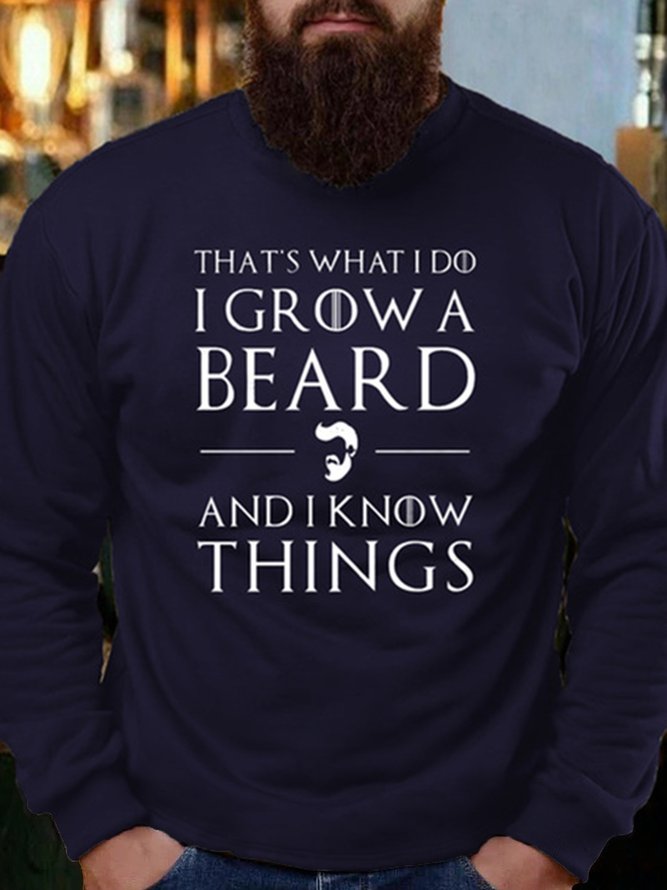 Funny Beard Casual Letter Sweatshirt