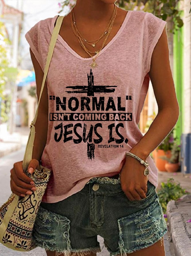Normal Isn't Coming Back But Jesus Is Revelation 14 Casual Knit Tank