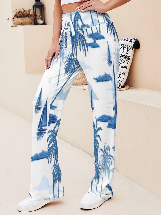 Blue Palm Tree Women's Pants
