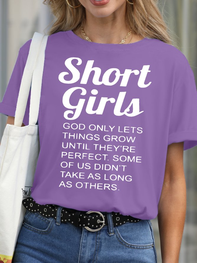 Short Girl Letter Casual Short Sleeve T-shirt