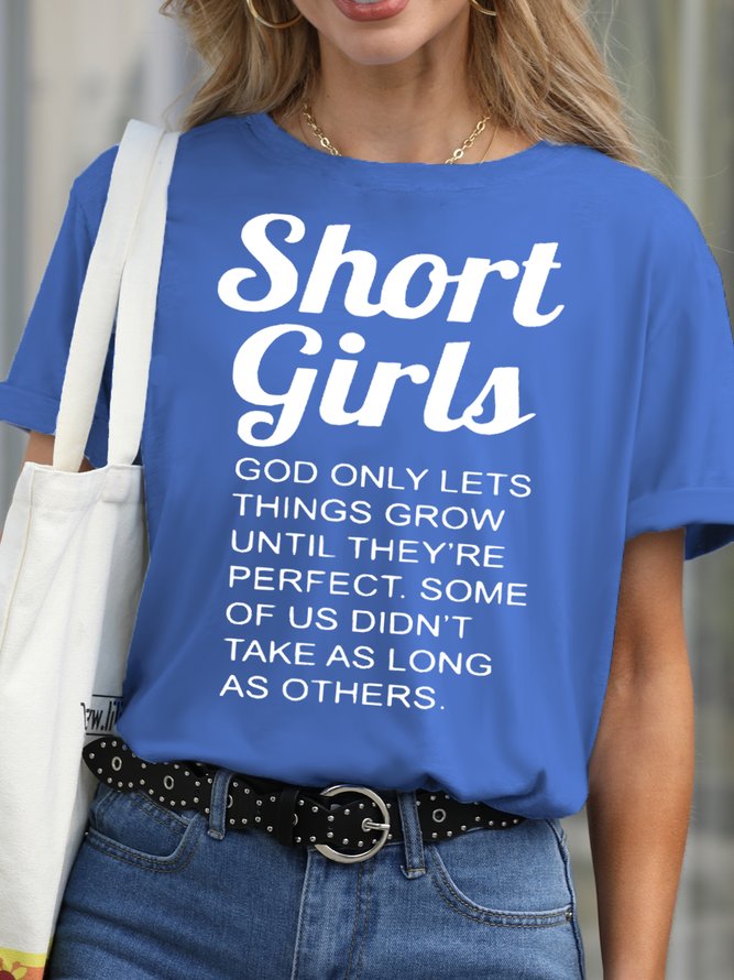 Short Girl Letter Casual Short Sleeve T-Shirt