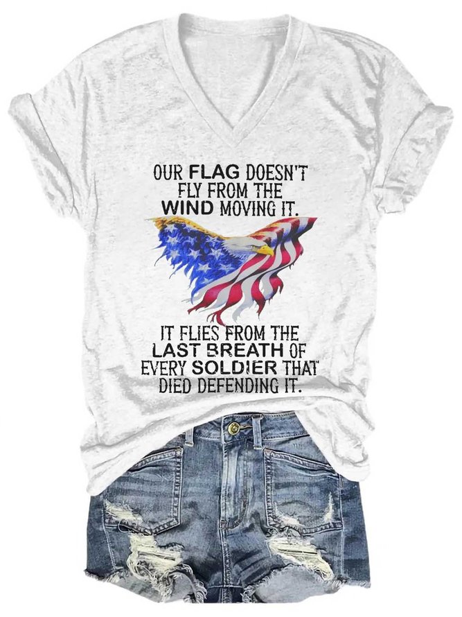 Our Flag Does Not Fly The Wind Moving Women’s Short Sleeve T-Shirt