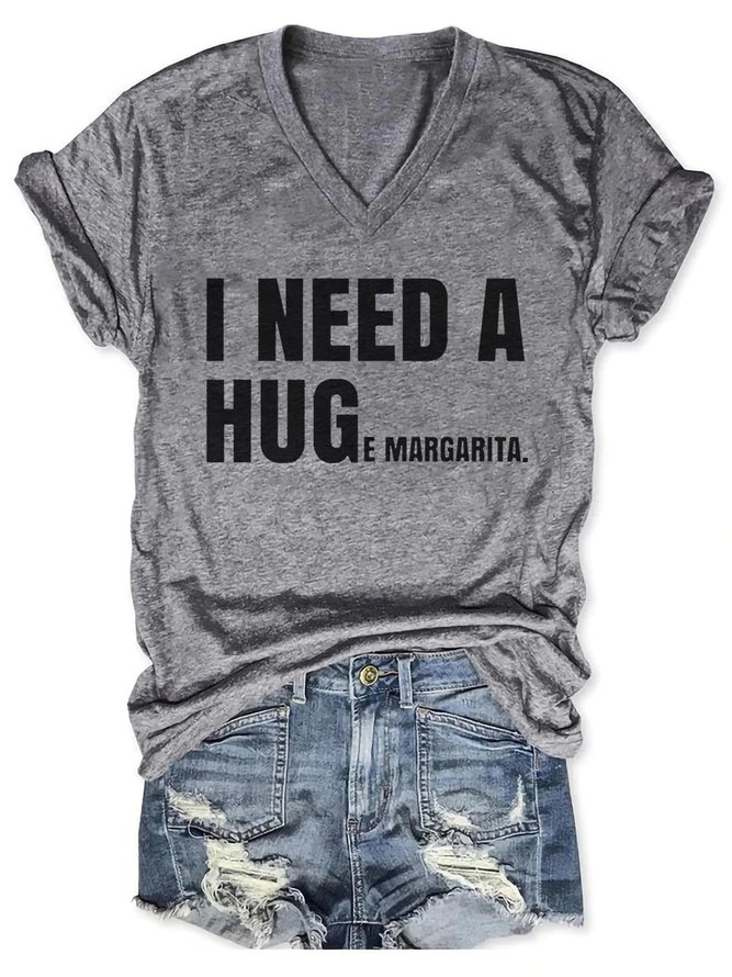 Women's I Need A Huge Margarita V-Neck T-Shirt