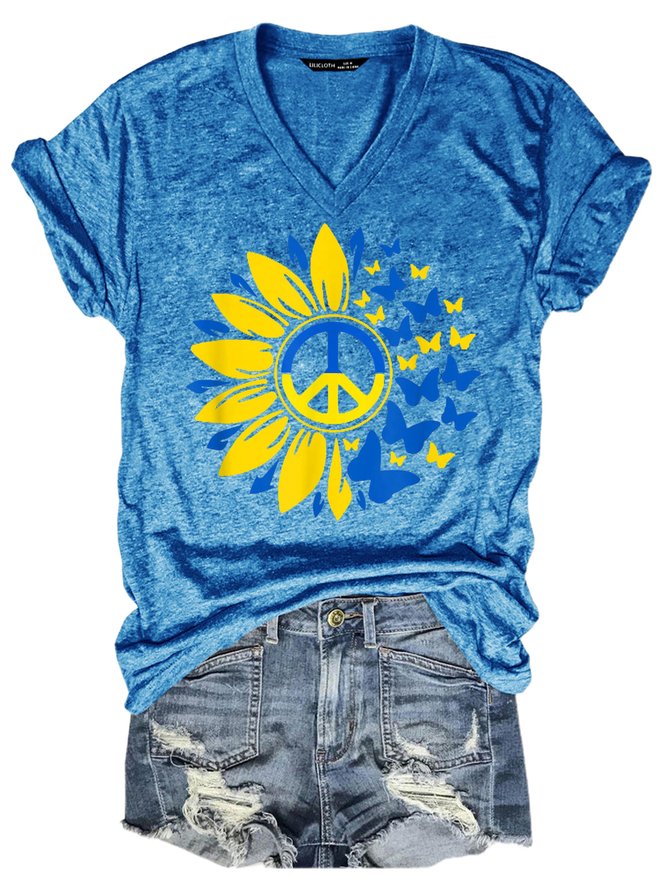 Sunflower Ukraine Ukrainian Flag  Women's Short Sleeve T-Shirt