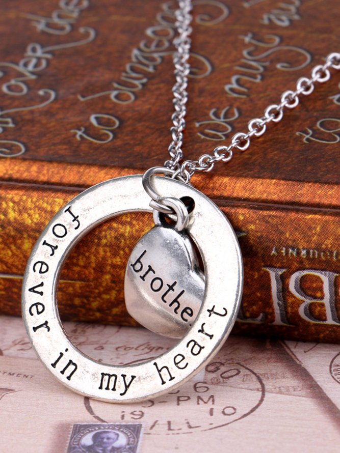 Mom Forever In My Heart Alloy Necklace