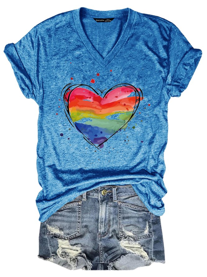 Rainbow Heart Women's Short Sleeve T-Shirt