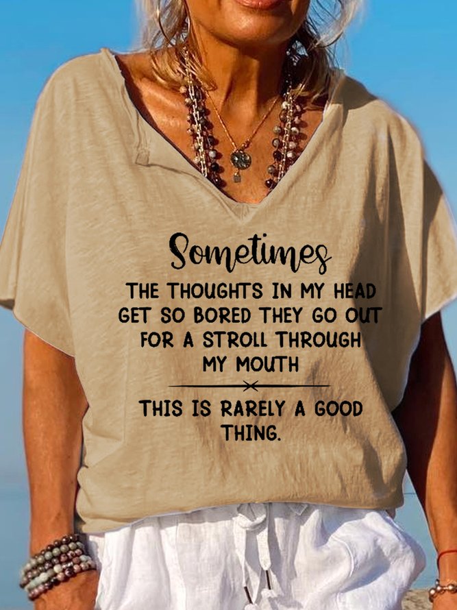 Funny The Thoughts In My Head Get So Bored Casual Short Sleeve T-Shirt