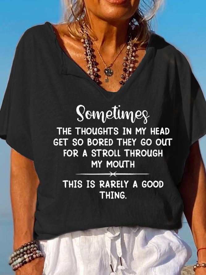 Funny The Thoughts In My Head Get So Bored Casual Short Sleeve T-Shirt