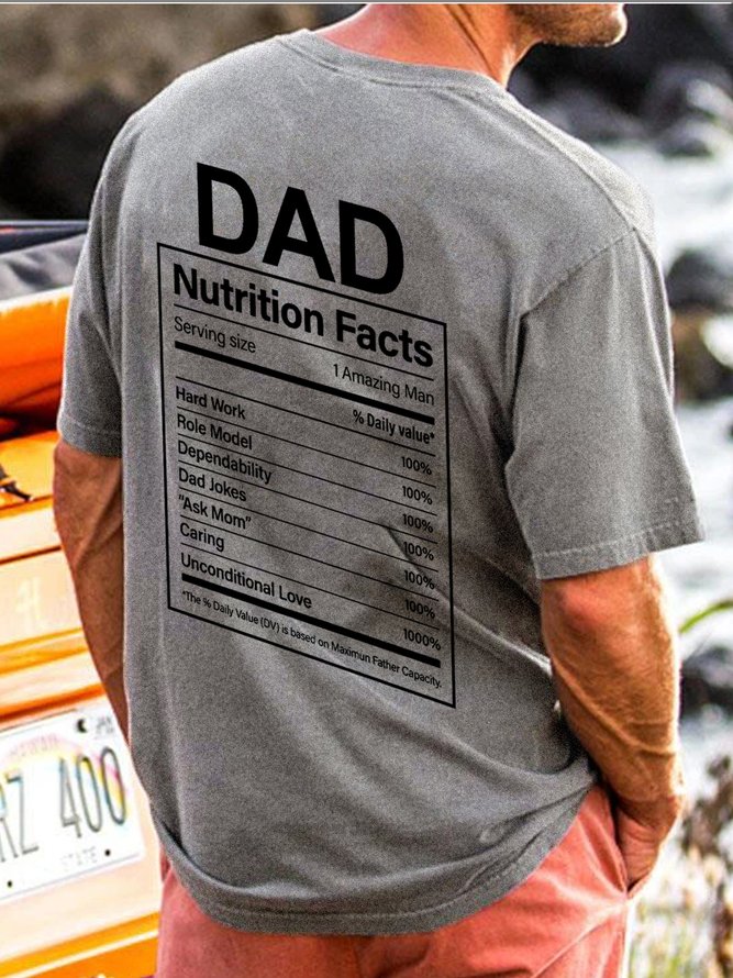 Dad Nutrition Facts Funny Father's Day Gift T-shirt