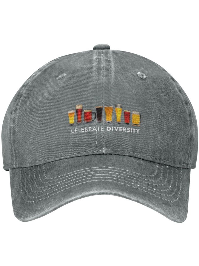 Celebrate Diversity Beer Funny Print Adjustable Hat