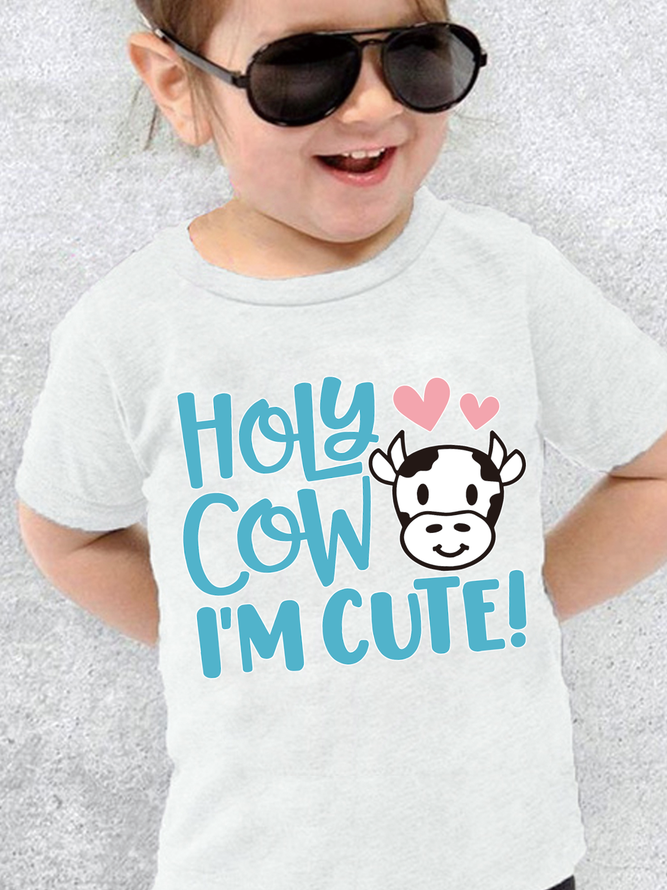 Holy Cow I‘m Cute Funny Cute Casual Crew Neck T-shirt