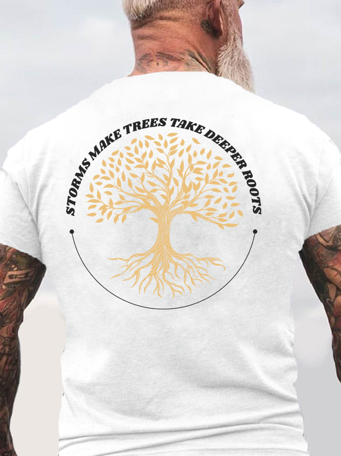 Storms Make Trees Deeper Roots Lifetree Basics Short Sleeve T-Shirt