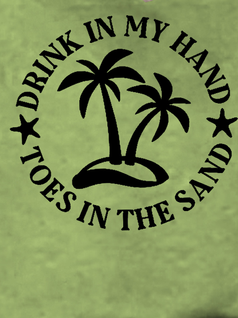 Drink In My Hand Toes In The Sand Basics Casual Short Sleeve T-Shirt