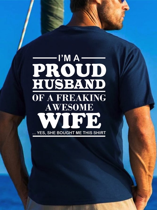 Men's Casual Pround Husband Short Sleeve T-Shirt