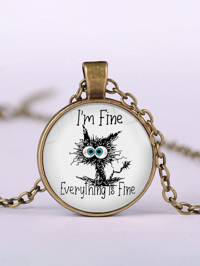 I'm Fine Everything Is Fine Graffiti Time Jewely Necklace