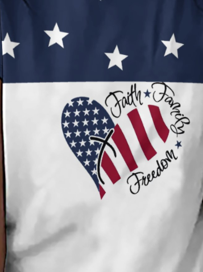 American Flag Star Faith Loosen T-Shirt