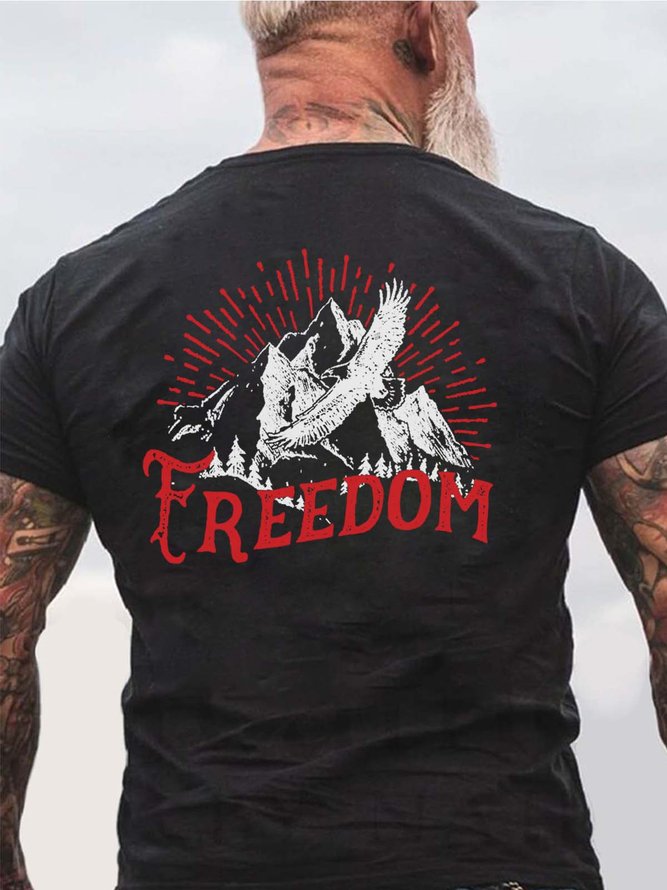 eagle men’s Crew Neck Cotton Loose T-Shirt
