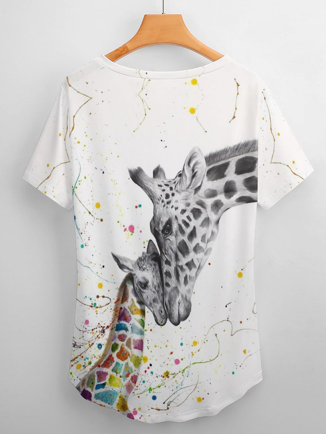 Deer Tie-Dye Pattern Sweet T-Shirt