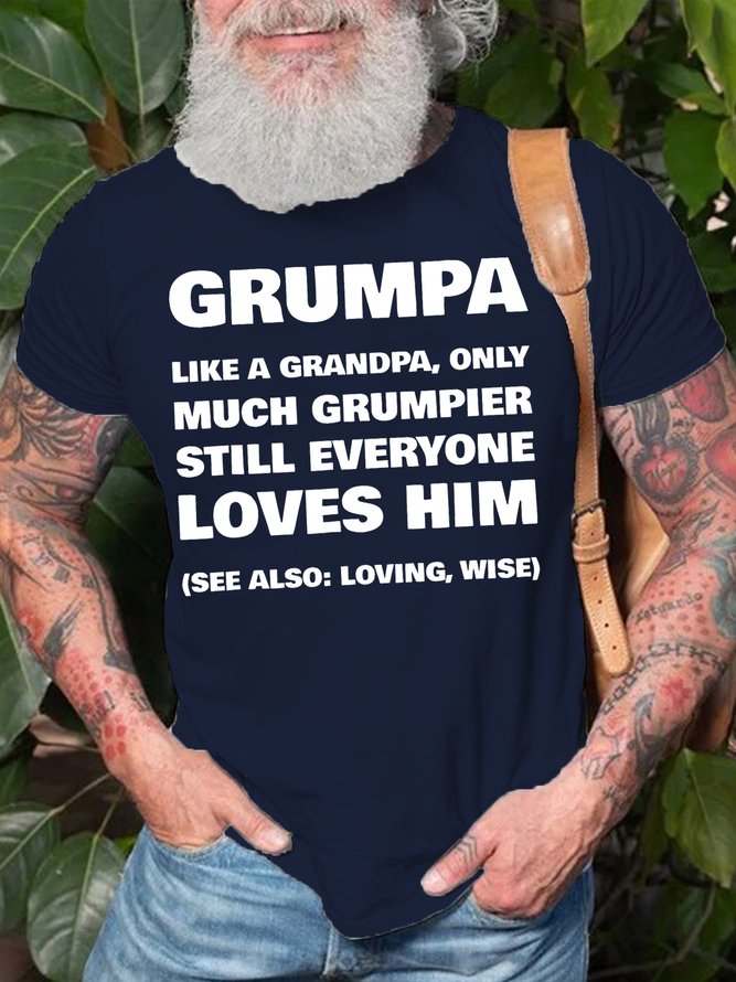 Grumpa Definition - Funny Grandpa Letters Cotton T-Shirt