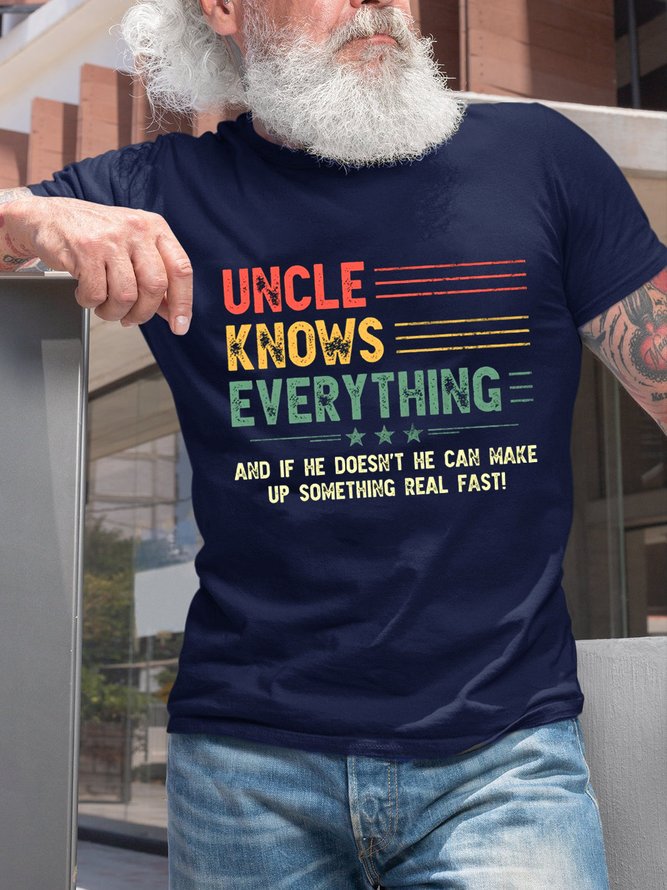 Uncle Knows Everything Funny Crew Neck T-Shirt
