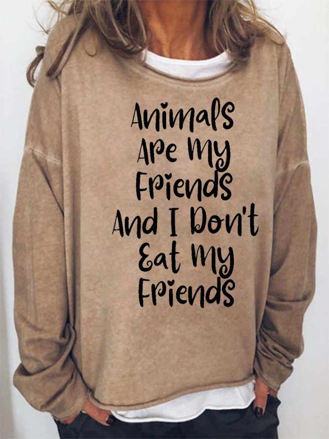 animal women’s Text Letters Simple T-Shirt