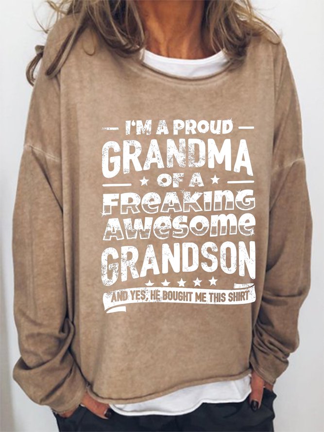 I‘m A Proud Grandma Of A Freaking Awesome Grandson Sweatshirt