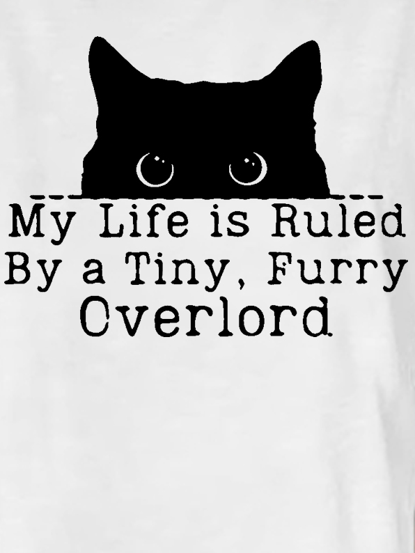 Women My Life Is Ruled By A Tiny Furry Overlord Funny Cat Casual Cotton-Blend T-Shirt