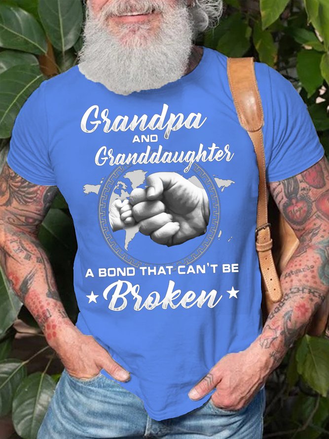 Mens grandpa granddaughter Classic Casual Cotton T-Shirt