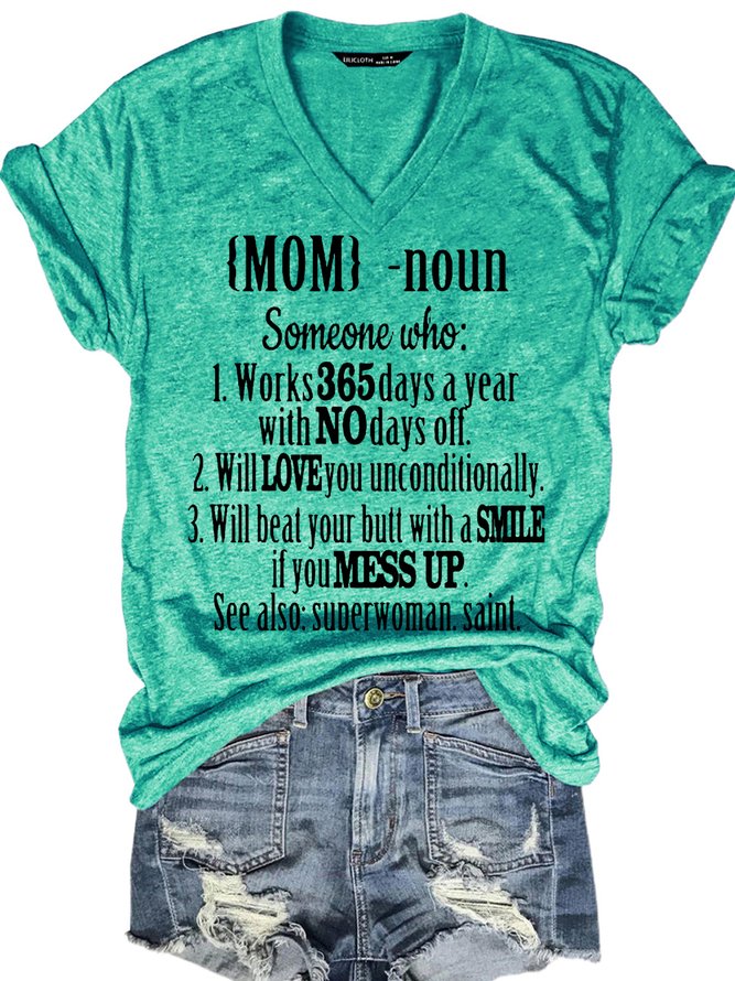 Womens Funny Mom Noun Casual T-Shirt