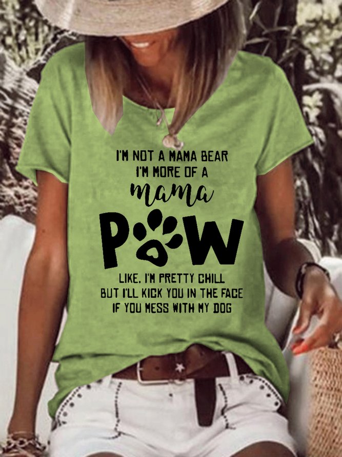 Women Funny I’ll kick you in the face if you mess with my dog Text Letters Loose T-Shirt
