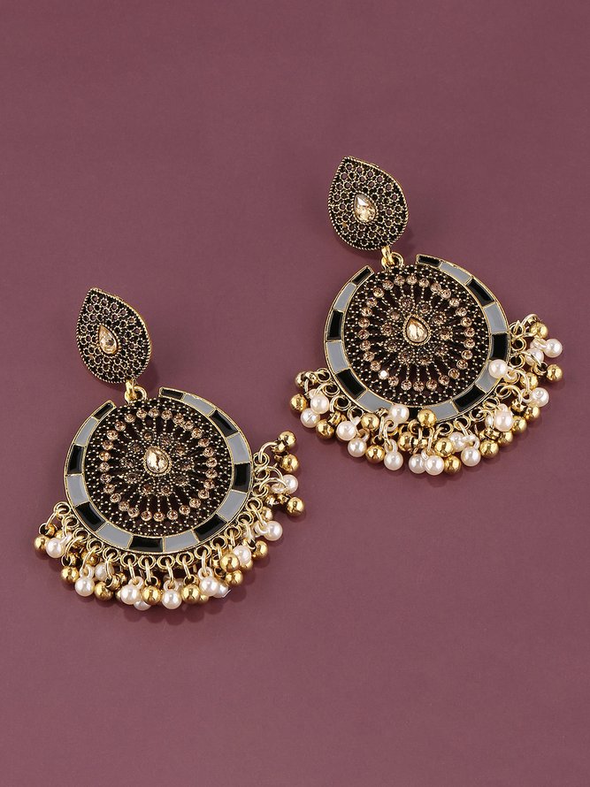 Boho Vintage Bell Bead Earrings Ethnic Jewelry