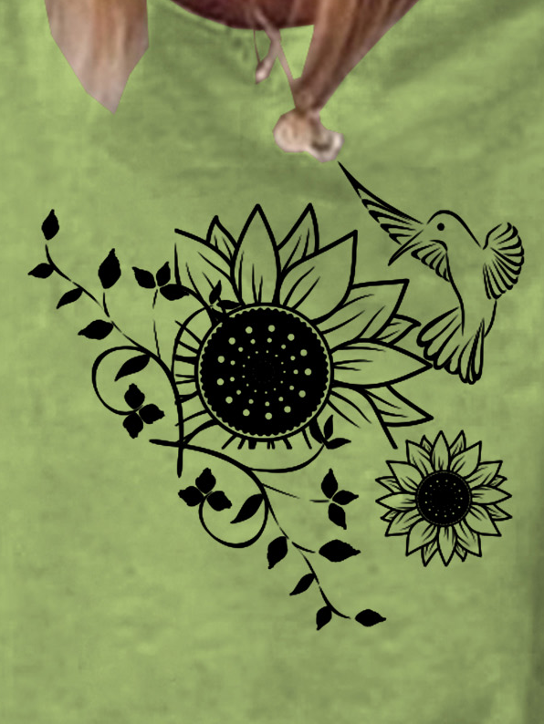 Lilicloth X Vithya Sunflower And Bird Women's T-Shirt
