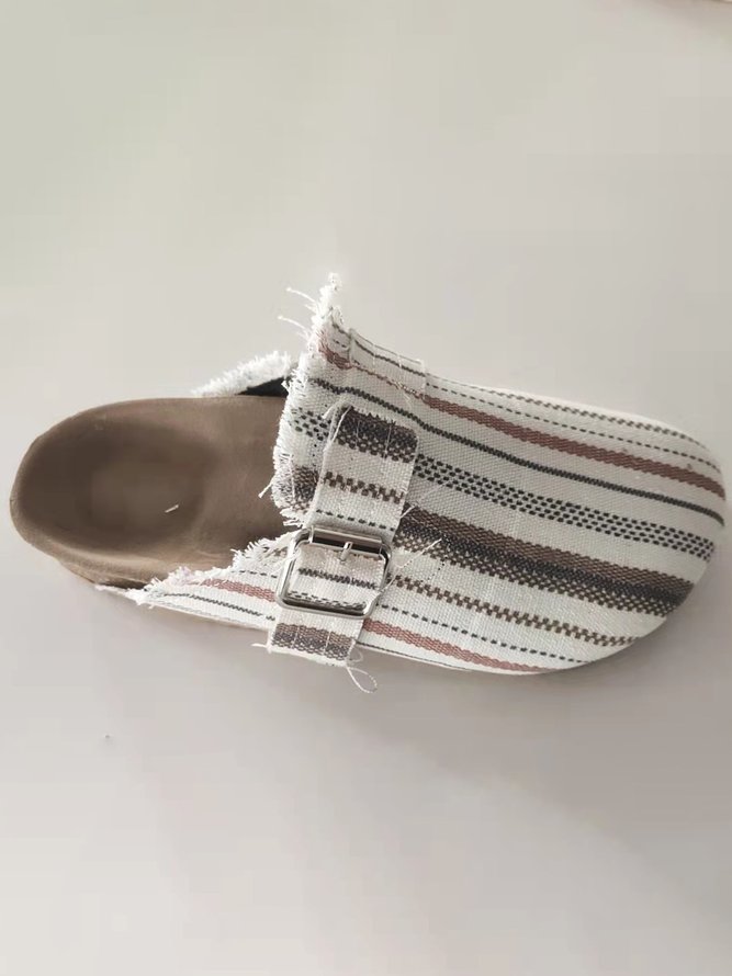 Ethnic Stripe Pattern Muller Slippers