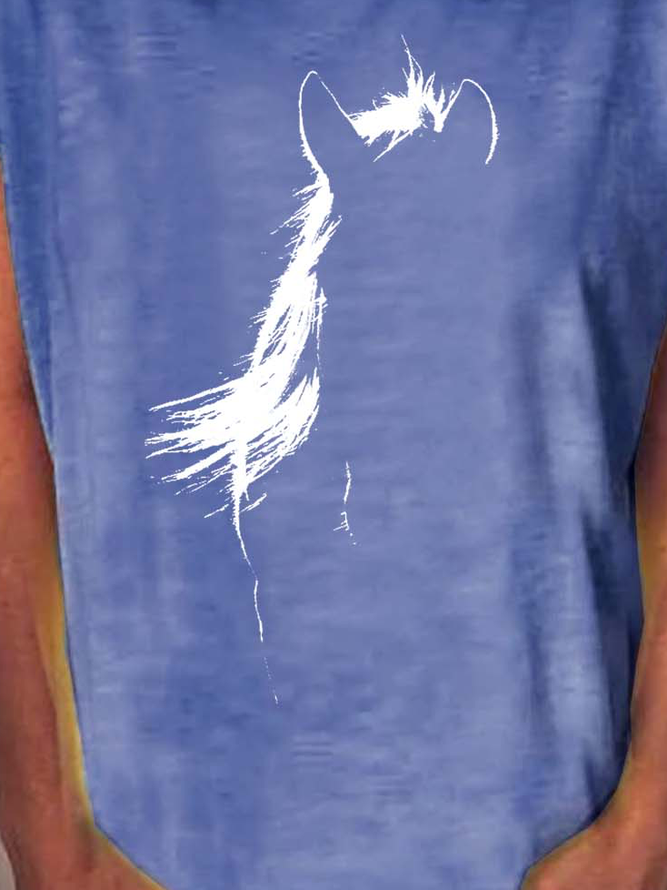 Women Printing Cotton-Blend T-Shirt