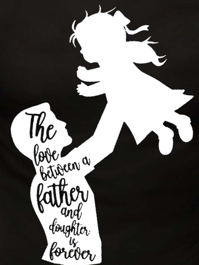 Men Father Letter Printing Figure T-Shirt