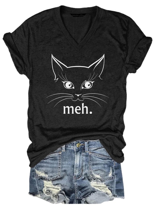 Cat Meh Women's Casual T-Shirt